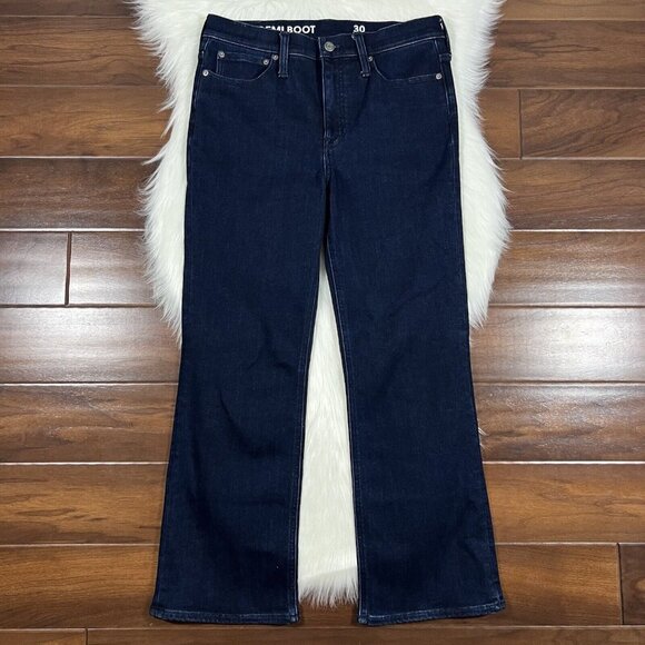 J. Crew Size 30 Rinse Wash Brushed Back Slim Demi Boot Cut Denim Jeans BN042 - Picture 1 of 9